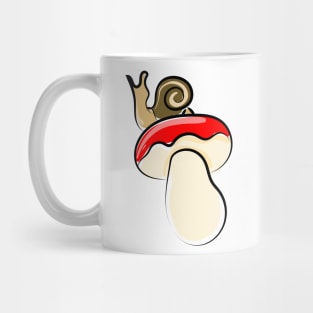 Cute Snail on mushroom, illustration Mug